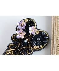 Beaded brooch kit -black scissors, Tela Artis. Bead Embroidery, Needlework beading kit.