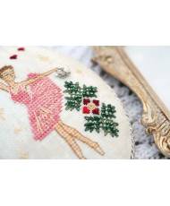 Counted Cross Stitch sampler ballerina Tela-Artis X-401, Evenweave Fabric, hand-dyed DMC muline, melange