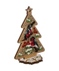 Bead Embroidery Kit Tree with Birds, LK-300. Fast DIY Kit ( beads , thread, needle, plywood base included)