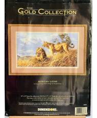 Dimensions Gold Collection Counted Cross Stitch Kit  African Lions (Aida 18ct), 3866