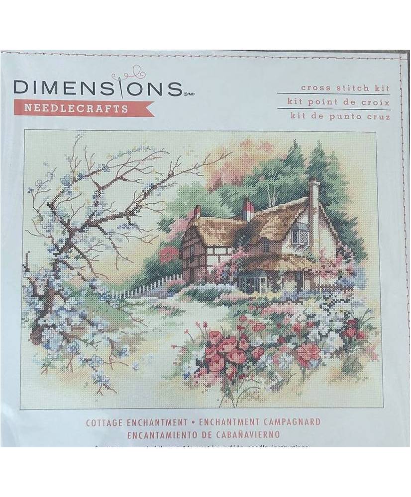 Dimensions Counted Cross Stitch Kit  Cottage Enchntment (14 Count), 13687