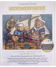 Counted Cross Stitch Kit DIMENSIONS Gold Collection Petites, Ahoy! Bears, 06994