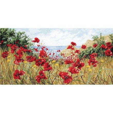 Anchor Maia Counted Cross Stitch Kit APC940 – Clifftop Poppies