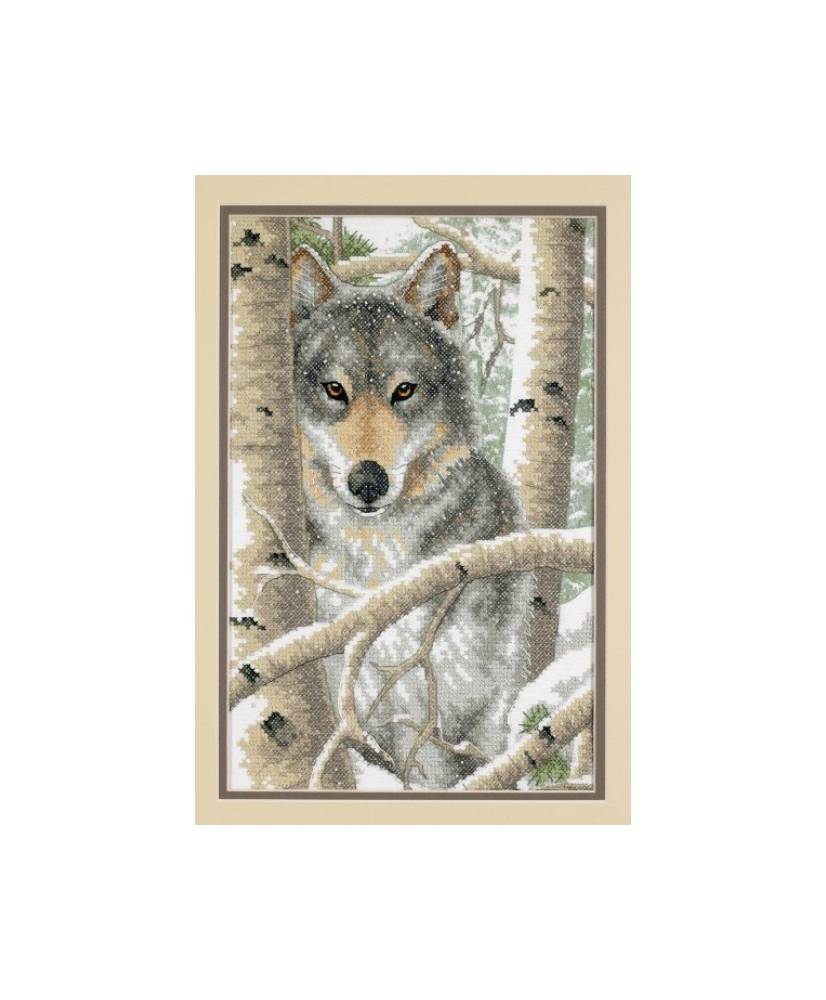 Counted Cross Stitch Kit Dimensions - 03228 Wintry Wolf