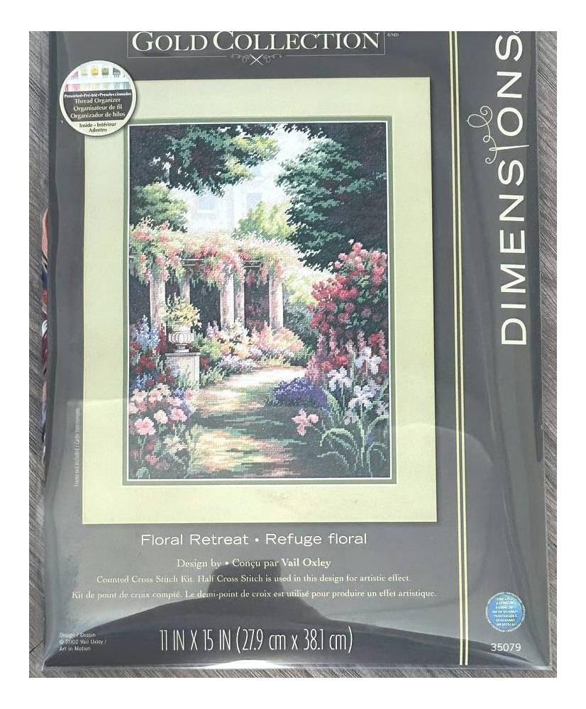 Dimensions Gold Collection Counted Cross Stitch Kit, Floral Retreat (Aida 14ct), 35079