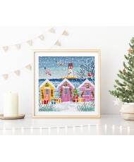 Cross-Stitch Kit Snowy Sea Cottages  LETISTITCH L9915