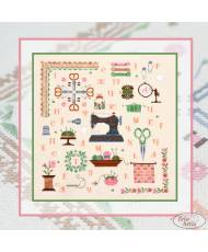 Counted Cross Stitch Needlework alphabet Embroidery sampler Tela-Artis X-312, Evenweave Fabric, hand-dyed DMC muslin, melange