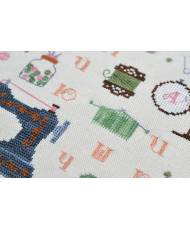 Counted Cross Stitch Needlework alphabet Embroidery sampler Tela-Artis X-032, Evenweave Fabric, hand-dyed DMC muslin, melange