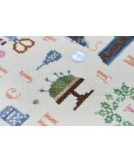 Counted Cross Stitch Needlework alphabet Embroidery sampler Tela-Artis X-032, Evenweave Fabric, hand-dyed DMC muslin, melange