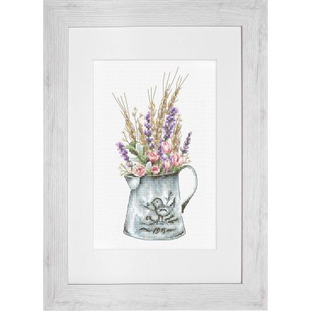 Cross Stitch Kit Bouquet with Lavender, Luca-S B7008