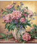 Dimensions Gold Collection Counted Cross Stitch Kit Peonies & Canterbury Bells (Aida 18ct), 35211