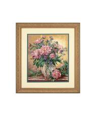 Dimensions Gold Collection Counted Cross Stitch Kit Peonies & Canterbury Bells (Aida 18ct), 35211