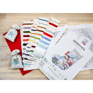 Letistitch Snowman and Santa Stocking Cross Stitch Kit L8016