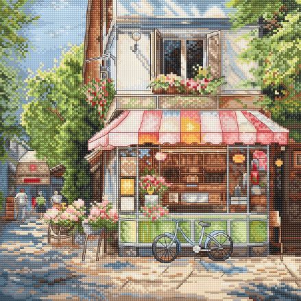 Cross stitch kit, L8101 Corner Shop / Boutique de quartier LETISTITCH, L8101