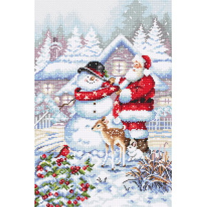 Letistitch Snowman and Santa Cross Stitch Kit L8015