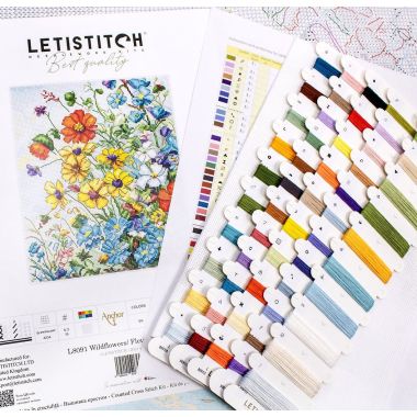 Cross Stitch Kit Wildflowers/ Fleurs sauvages, LETISTITCH, L8091