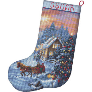 Letistitch Christmas Eve Stocking Cross Stitch Kit L8011