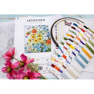 Cross Stitch Kit Wildflowers/ Fleurs sauvages, LETISTITCH, L8091