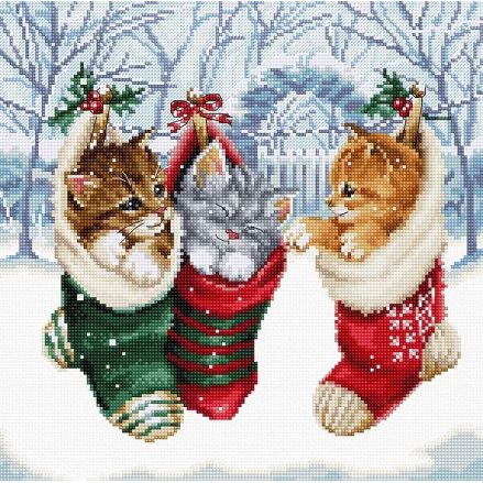 Cross Stitch Kit “Snowy Kitties” LETISTITCH L8087