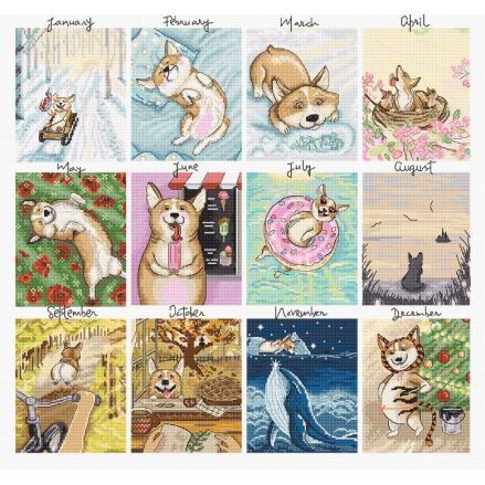 Cross Stitch Kit “Doggy Calendar” LETISTITCH L8086