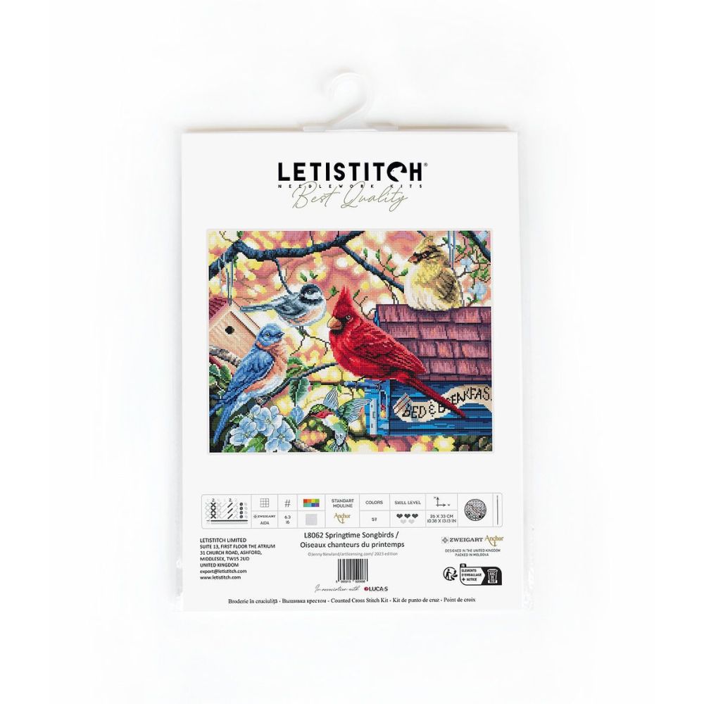 Cross Stitch Kit “Springtime Songbirds” LETISTITCH L8062