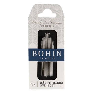 Bohin Big Eye Sewing Needles 00269 – 15 pcs, Assorted Sizes 3/9