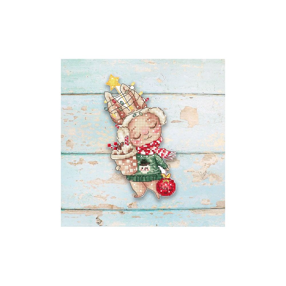 Cross Stitch Kit Christmas Rabbit / Ornament LETISTITCH L8056