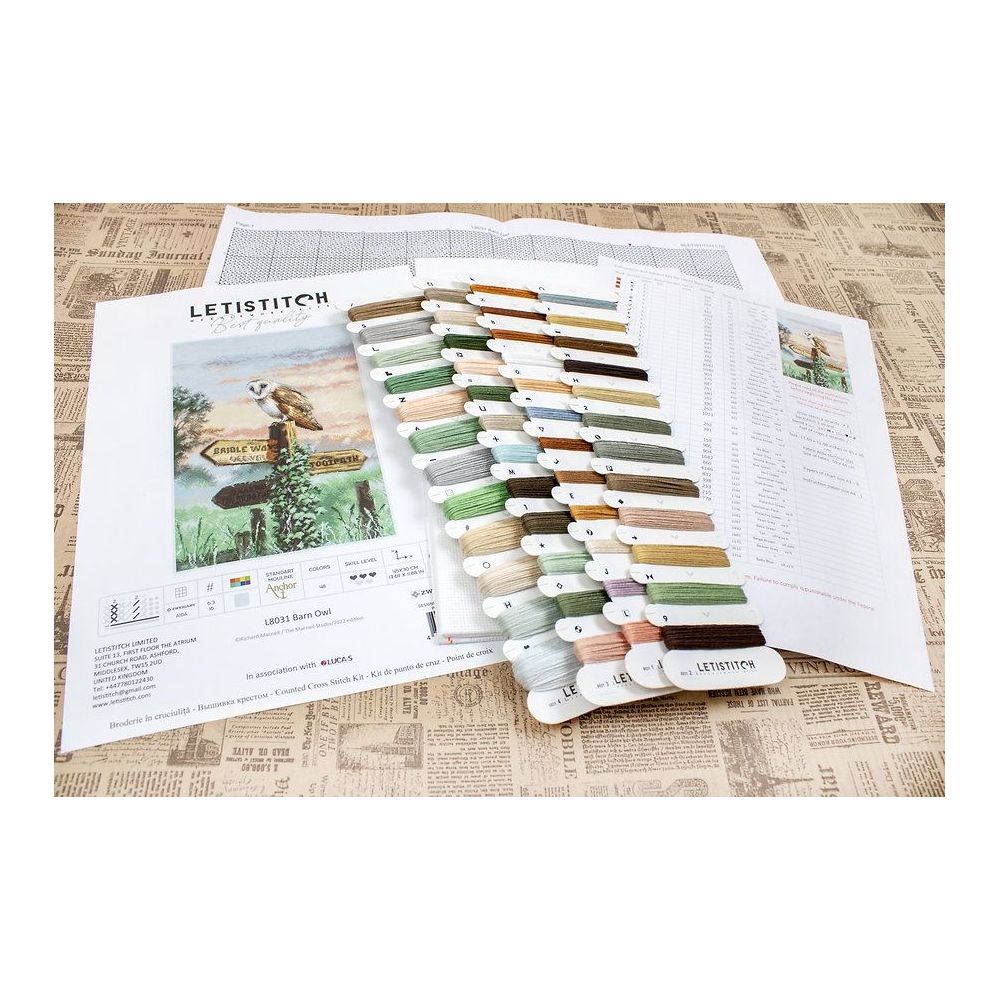 LetiStitch Counted Cross Stitch Kit L8031 – Barn Owl