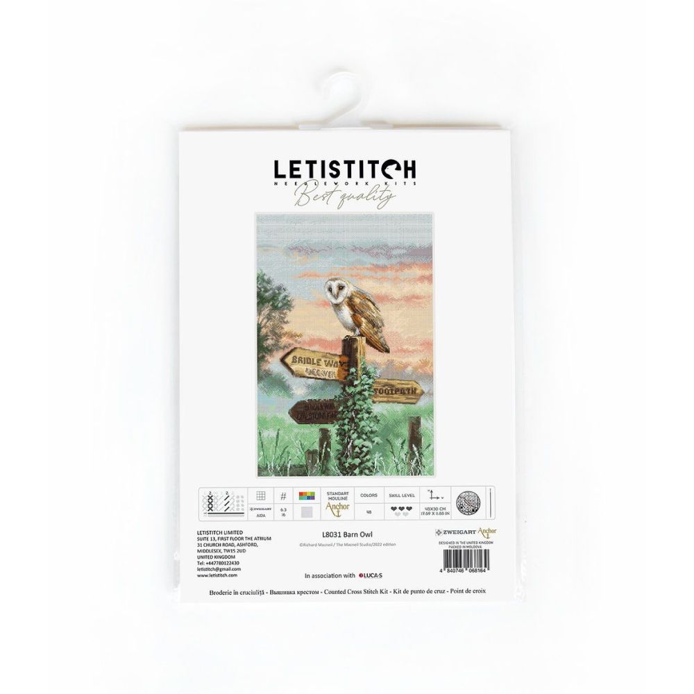 LetiStitch Counted Cross Stitch Kit L8031 – Barn Owl