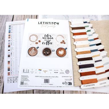 Letistitch Life’s too short for a bad coffee, Cross Stitch Kit L8097