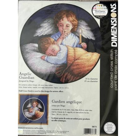 Dimensions Counted Cross Stitch Angelic Guardian 10"x10" (18 count), 3873 NEW RARE