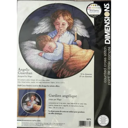 Dimensions Counted Cross Stitch Angelic Guardian 10"x10" (18 count), 3873 NEW RARE
