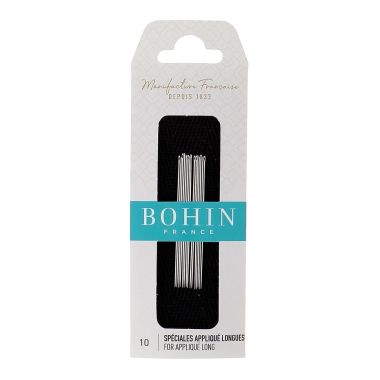 Bohin Appliqué Long Needles 00624 – 15 pcs, Size 10
