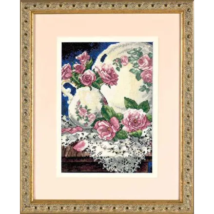 Dimensions Gold Collection Petites Counted Cross Stitch Lace and Roses 18 count, 06929