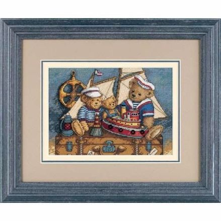 Counted Cross Stitch Kit DIMENSIONS Gold Collection Petites, Ahoy! Bears, 6994