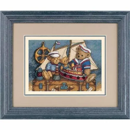 Counted Cross Stitch Kit DIMENSIONS Gold Collection Petites, Ahoy! Bears, 6994