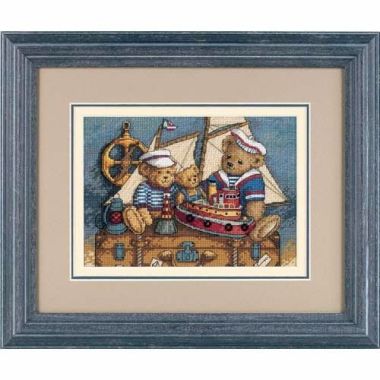 Counted Cross Stitch Kit DIMENSIONS Gold Collection Petites, Ahoy! Bears, 6994