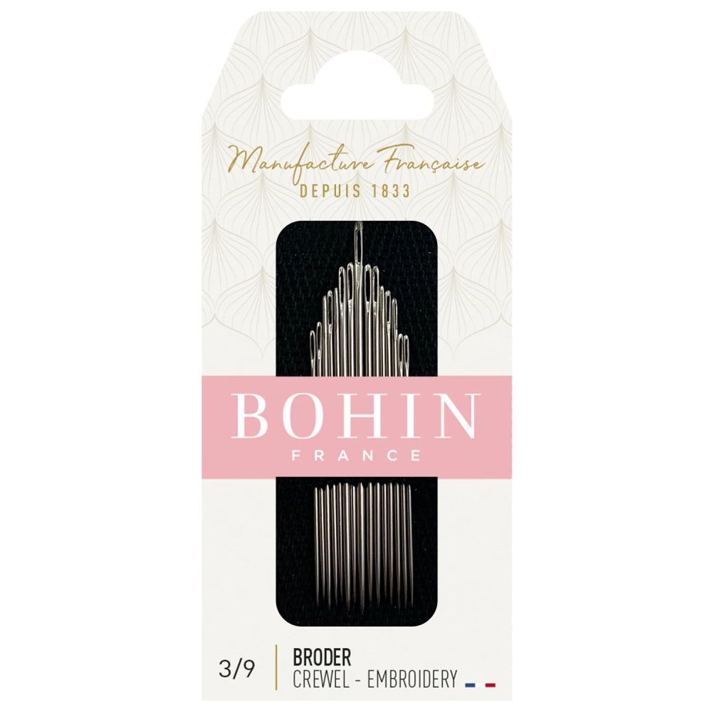 Bohin Embroidery Needles 00768 – 15 pcs, Assorted Sizes 3 to 9 Bohin Embroidery Needles 00768 – 15 pcs, Assorted Sizes 3 to 9