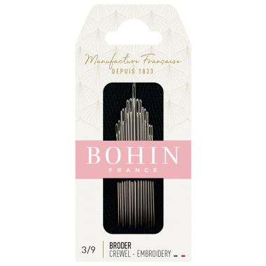 Bohin Embroidery Needles 00768 – 15 pcs, Assorted Sizes 3 to 9
