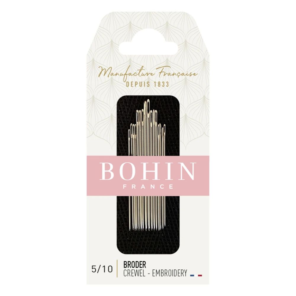 Bohin Embroidery Needles 00769 – 16 pcs, Assorted Sizes 5 to 10