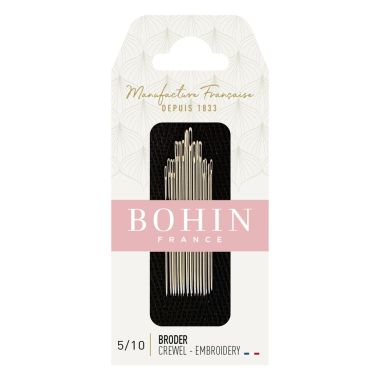 Bohin Embroidery Needles 00769 – 16 pcs, Assorted Sizes 5 to 10