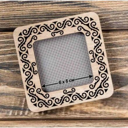 Plywood hoop for Mill-Hill beading kits and for perforated paper.