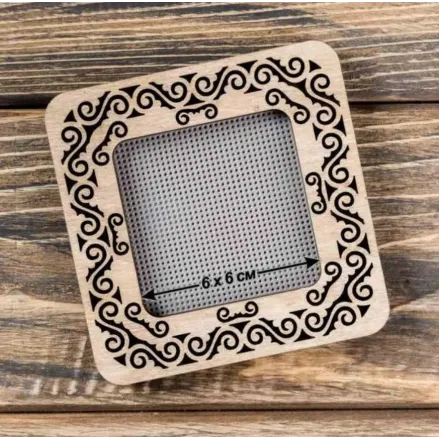 Plywood hoop for Mill-Hill beading kits and for perforated paper.