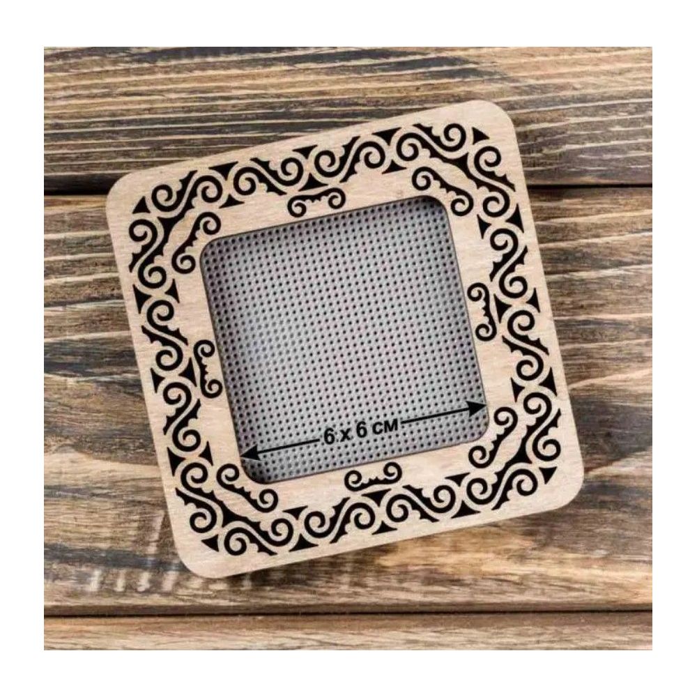 Plywood hoop for Mill-Hill beading kits and for perforated paper.