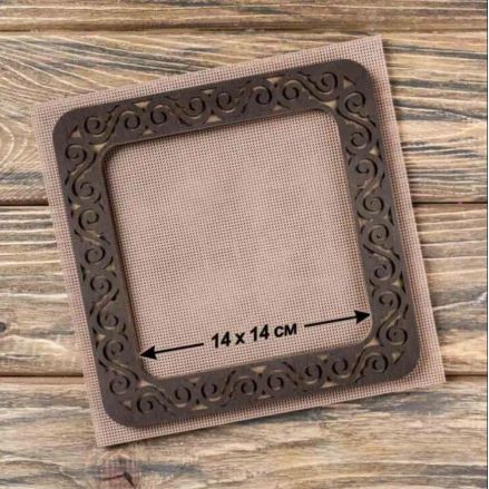 Hoop plywood magnetic for embroidery 14x14cm, ornament, Wonderland Crafts WLMP-005