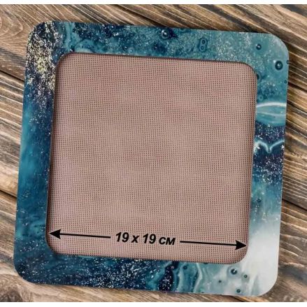 Extra Big Hoop with magnetic holders from plywood for Embroidery and Cross stitching, celadon color, 7.5x7.5 IN (19x19 cm)