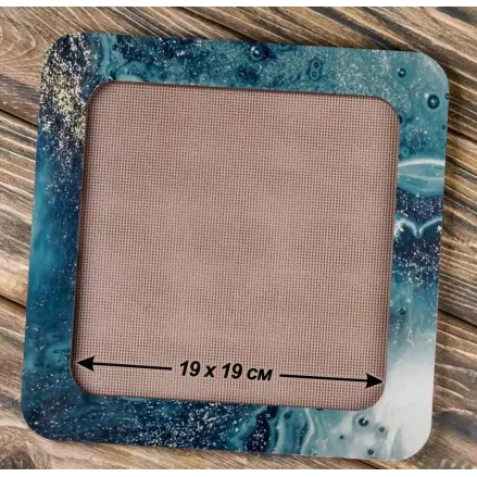 Extra Big Hoop with magnetic holders from plywood for Embroidery and Cross stitching, celadon color, 7.5x7.5 IN (19x19 cm)