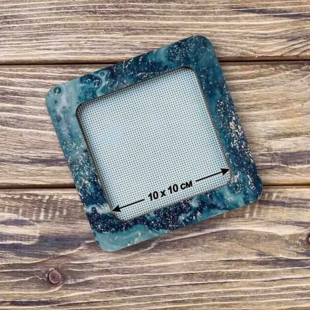 Big Hoop with magnetic holders from plywood for Embroidery and Cross stitching, celadon color, 4x4 IN (10x10 cm)