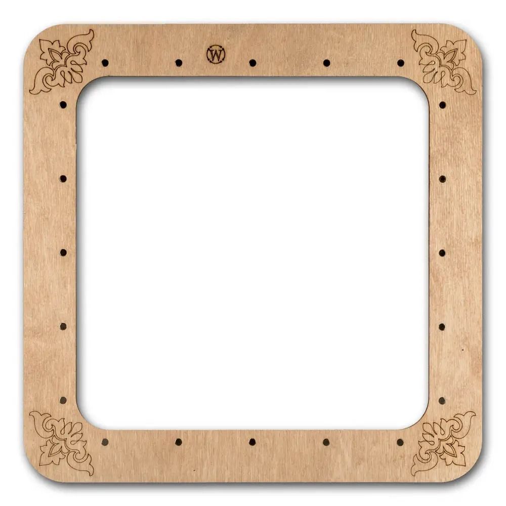 Extra Big Hoop with magnetic holders from plywood for Embroidery and Cross stitching, gray-blue marble color, 7.5x7.5 IN
