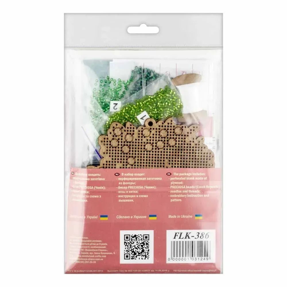 Bead Embroidery Kit on Wood, Wreath with Berries, Wonderland Crafts FLK-386